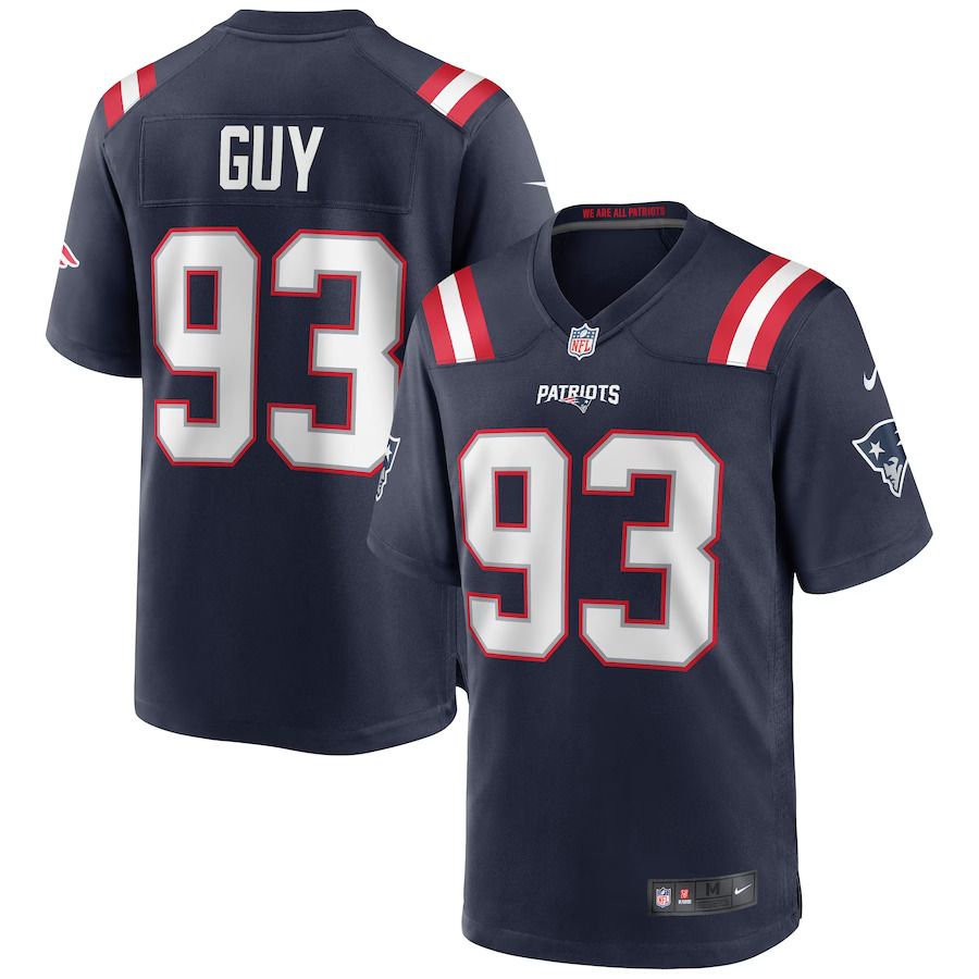 Men New England Patriots #93 Lawrence Guy Nike Navy Game NFL Jersey